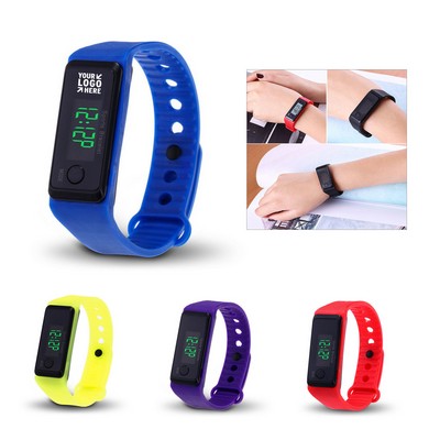 Luminous Silicone Pedometer Watch